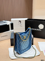 Chanel Washed Denim Quilted Small Hobo 24×20×6cm - 5