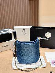 Chanel Washed Denim Quilted Small Hobo 24×20×6cm - 4