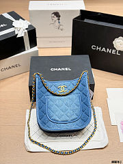 Chanel Washed Denim Quilted Small Hobo 24×20×6cm - 3