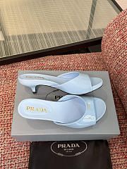 Prada Patent Leather Blue Mules - 6