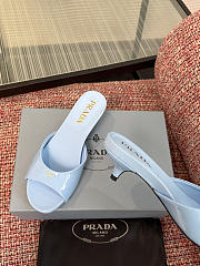 Prada Patent Leather Blue Mules - 5