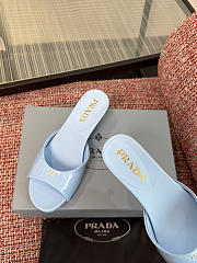 Prada Patent Leather Blue Mules - 4