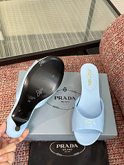 Prada Patent Leather Blue Mules - 3