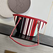 Chanel Striped Canvas Shopping Tote with Quilted Flap Bag 26x54x18cm - 6
