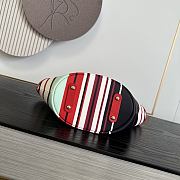 Chanel Striped Canvas Shopping Tote with Quilted Flap Bag 26x54x18cm - 3
