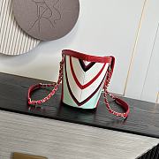 Chanel Striped Canvas Shopping Tote with Quilted Flap Bag 26x54x18cm - 2