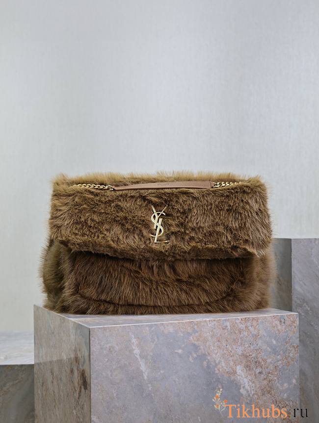 Saint Laurent Large Niki Shoulder Bag in Faux Fur 47×34×16cm - 1