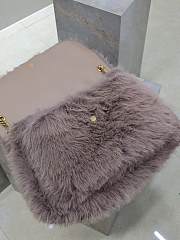 Saint Laurent Large Niki Shoulder Taro Bag in Faux Fur 47×34×16cm - 6