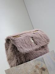 Saint Laurent Large Niki Shoulder Taro Bag in Faux Fur 47×34×16cm - 5