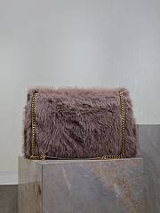 Saint Laurent Large Niki Shoulder Taro Bag in Faux Fur 47×34×16cm - 4