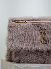 Saint Laurent Large Niki Shoulder Taro Bag in Faux Fur 47×34×16cm - 3