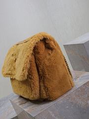Saint Laurent Large Niki Shoulder Yellow Bag in Faux Fur 47×34×16cm - 6
