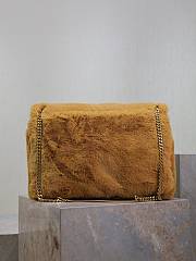 Saint Laurent Large Niki Shoulder Yellow Bag in Faux Fur 47×34×16cm - 4