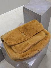 Saint Laurent Large Niki Shoulder Yellow Bag in Faux Fur 47×34×16cm - 3