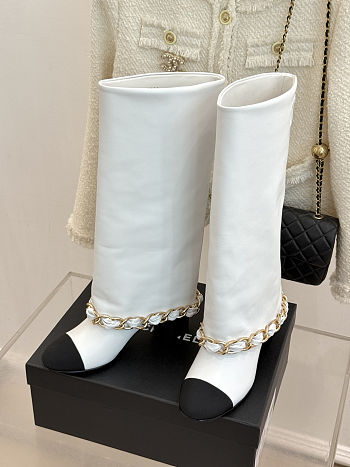 Chanel Chain-Detail High Boots
