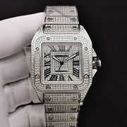 Cartier Santos de Cartier Silver Diamond Watch - 2