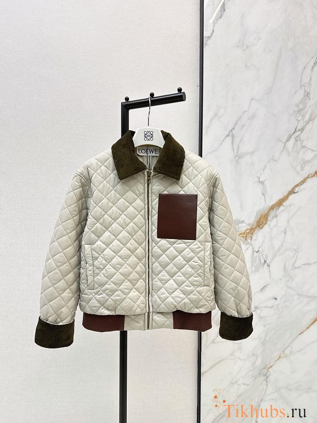  Loewe Corduroy-Collar Quilted Jacket  - 1