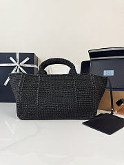  Prada Large Crochet Tote Black Bag 23.5x 35x22cm - 4