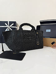  Prada Large Crochet Tote Black Bag 23.5x 35x22cm - 3