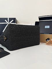  Prada Large Crochet Tote Black Bag 23.5x 35x22cm - 2