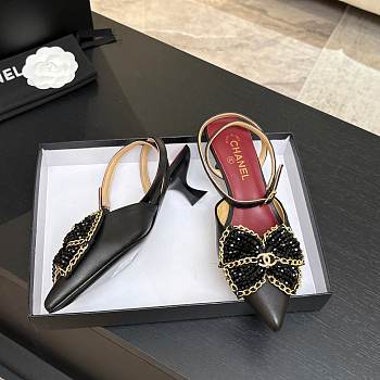 Chanel Bead Bow Slingback Heels
