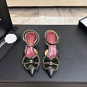 Chanel Bead Bow Slingback Heels - 5