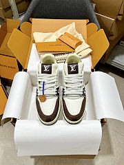 Louis Vuitton LV Trainer Brown White Sneaker - 3
