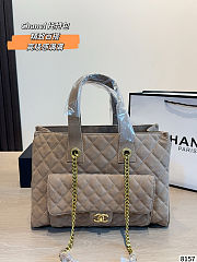 Chanel Quilted Suede Tote Bag 34x13x25cm - 1