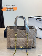 Chanel Quilted Suede Tote Bag 34x13x25cm - 6
