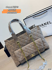 Chanel Quilted Suede Tote Bag 34x13x25cm - 3