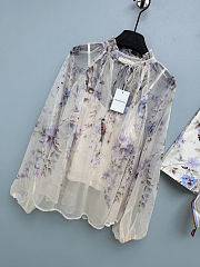  Zimmermann Mae Floral Bird Print Blouse and Shorts Set - 2