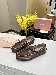 Miu Miu Bleached Leather Deck Shoes - 1