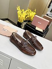 Miu Miu Bleached Leather Deck Shoes - 5
