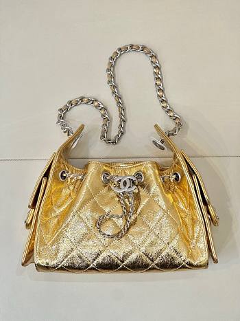 Chanel 25 Mini Bag Gold Metallic Caviar