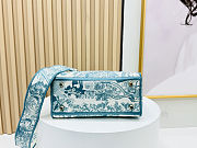 Christian Dior Medium Lady D-Lite Toile de Jouy Blue Bag 24cm - 6
