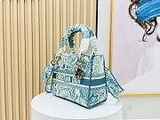 Christian Dior Medium Lady D-Lite Toile de Jouy Blue Bag 24cm - 5