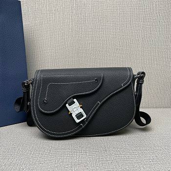 Dior Saddle Messenger Black Bag 24x16.5x5.5cm