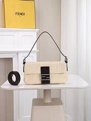 Fendi Zucca Baguette Cream Medium Bag 26x15x4cm - 1