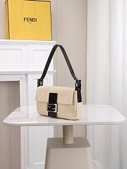 Fendi Zucca Baguette Cream Medium Bag 26x15x4cm - 5