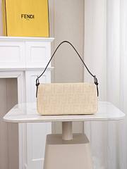 Fendi Zucca Baguette Cream Medium Bag 26x15x4cm - 3