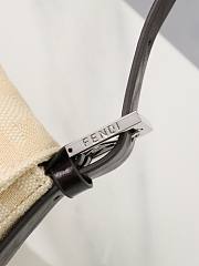 Fendi Zucca Baguette Cream Medium Bag 26x15x4cm - 4
