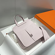 Hermes Halzan 25 Mauve Pale Clemence Bag 25x7.9x17cm - 5