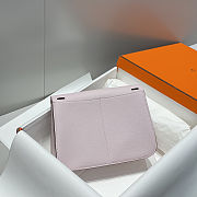 Hermes Halzan 25 Mauve Pale Clemence Bag 25x7.9x17cm - 4