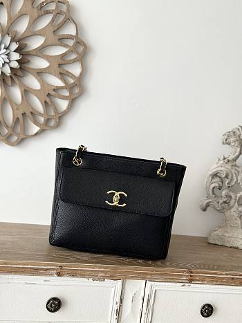  Chanel Vintage Caviar Front Pocket 26x10.5x22cm
