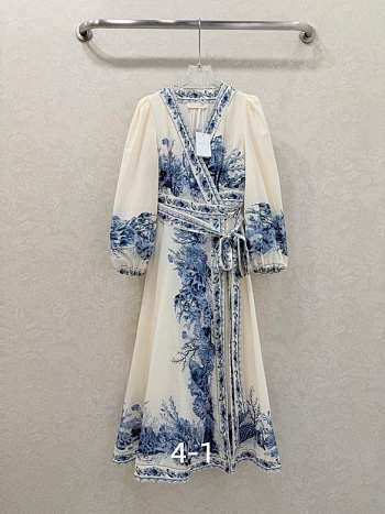 Zimmermann Blue and White Porcelain Print Dress
