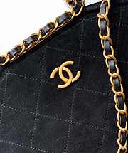CHANEL Black Quilted Velvet Flap Bag with Chain Top Handle 32×22×7 Cm - 4