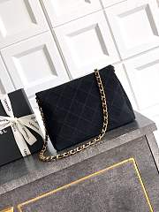 CHANEL Black Quilted Velvet Flap Bag with Chain Top Handle 32×22×7 Cm - 3