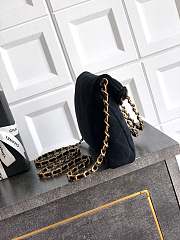 CHANEL Black Quilted Velvet Flap Bag with Chain Top Handle 32×22×7 Cm - 2