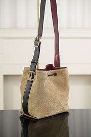 Chanel Bucket Bag Suede Calfskin & Calfskin Dark Beige Black 23x23x14.5cm - 5