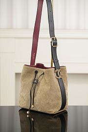 Chanel Bucket Bag Suede Calfskin & Calfskin Dark Beige Black 23x23x14.5cm - 4